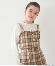 【可配套】童裝英倫格紋愛心鈕扣小背心