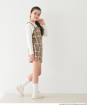 【可配套】童裝英倫格紋愛心鈕扣小背心