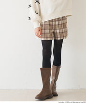 【可配套】童裝英倫格紋愛心鈕扣迷你褲裙