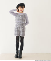 【可配套】童裝英倫格紋愛心鈕扣迷你褲裙