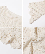 日系森系蕾絲編織長袖上衣