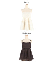 日系花紋後綁帶細肩帶背心 (Flower Back Ribbon Camisole)
