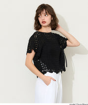 夏日勾針編織短袖上衣 (Flared sleeve crochet Top)