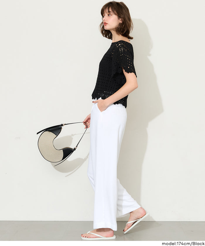 夏日勾針編織短袖上衣 (Flared sleeve crochet Top)