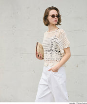 夏日勾針編織短袖上衣 (Flared sleeve crochet Top)