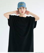 Embossed boat neck short sleeve dress quick drying dryer safe 