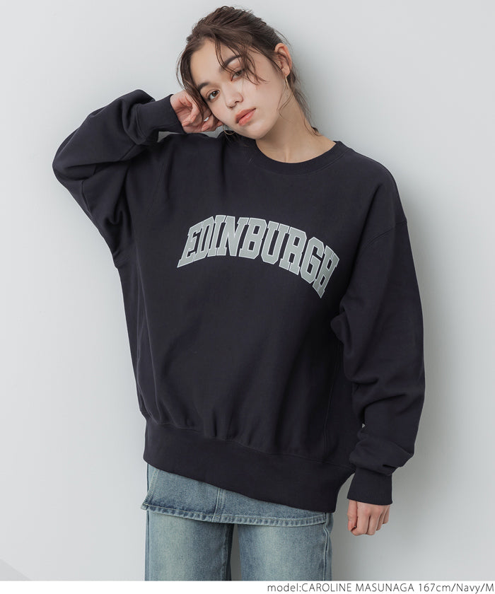 [Heavy cotton] Loose round neck LOGO long sleeve sweatshirt