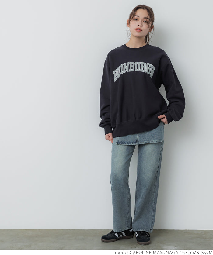 [Heavy cotton] Loose round neck LOGO long sleeve sweatshirt
