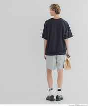LOGO LOOSE 5/4 SLEEVE CROPPED NECK T-SHIRT
