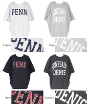 LOGO LOOSE 5/4 SLEEVE CROPPED NECK T-SHIRT