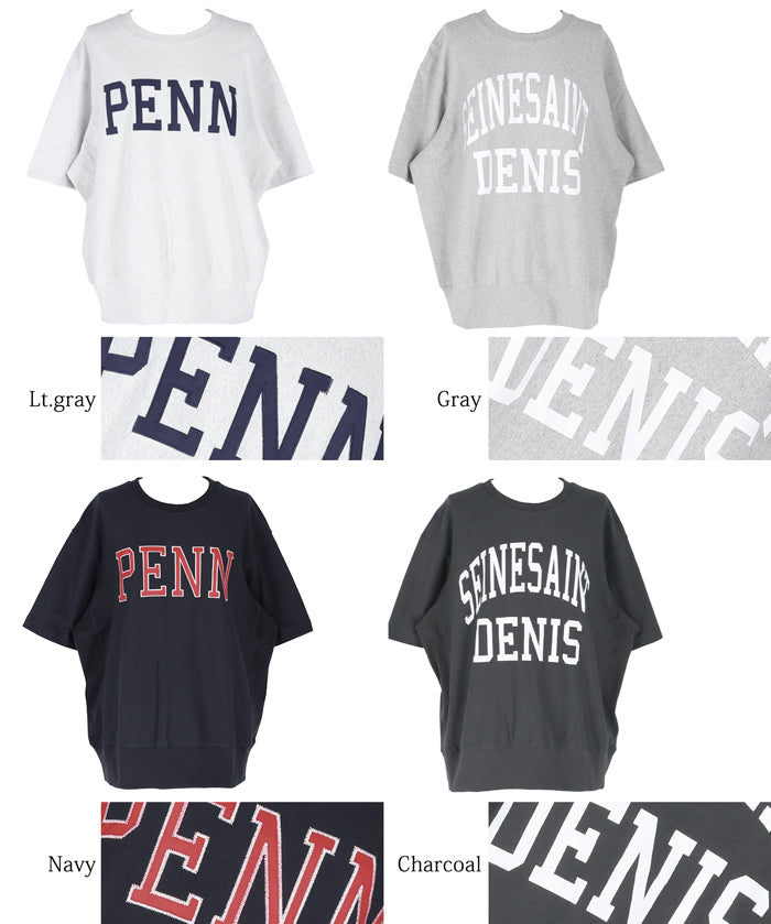 LOGO LOOSE 5/4 SLEEVE CROPPED NECK T-SHIRT