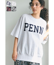 LOGO LOOSE 5/4 SLEEVE CROPPED NECK T-SHIRT