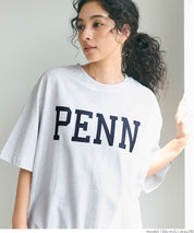 LOGO LOOSE 5/4 SLEEVE CROPPED NECK T-SHIRT