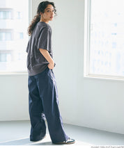 LOGO LOOSE 5/4 SLEEVE CROPPED NECK T-SHIRT
