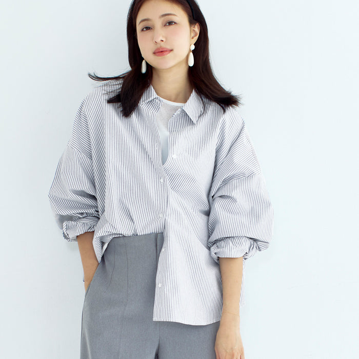 挺感棉質蝙蝠袖休閒襯衫