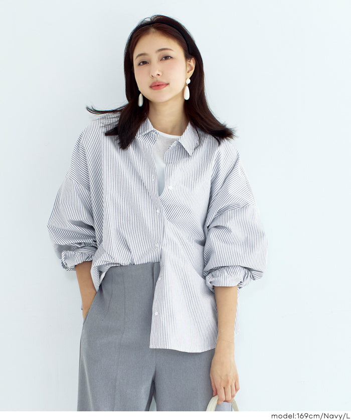 挺感棉質蝙蝠袖休閒襯衫