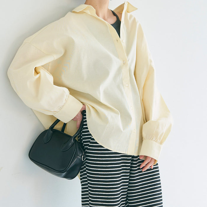 挺感棉質蝙蝠袖休閒襯衫