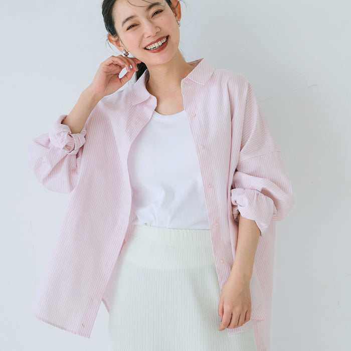 挺感棉質蝙蝠袖休閒襯衫