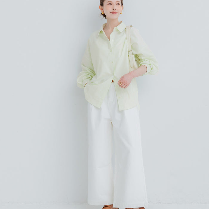 挺感棉質蝙蝠袖休閒襯衫