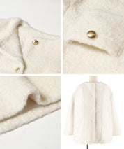 日系圈圈毛茸毛呢大衣