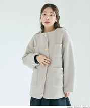 日系圈圈毛茸毛呢大衣