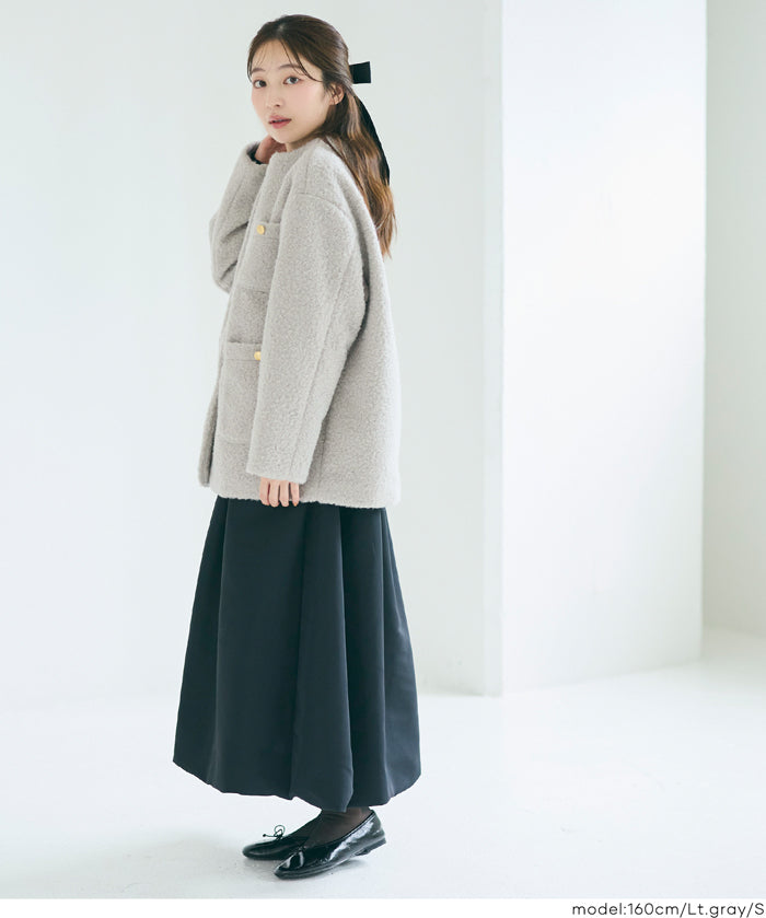 日系圈圈毛茸毛呢大衣