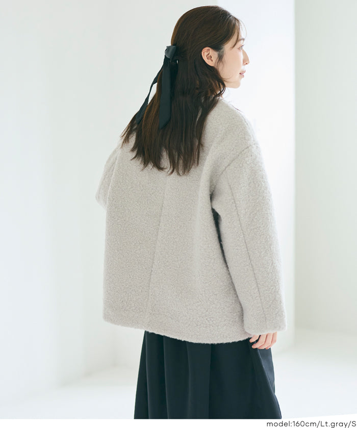 日系圈圈毛茸毛呢大衣