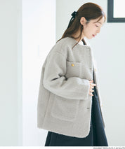 日系圈圈毛茸毛呢大衣