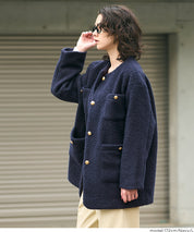 日系圈圈毛茸毛呢大衣