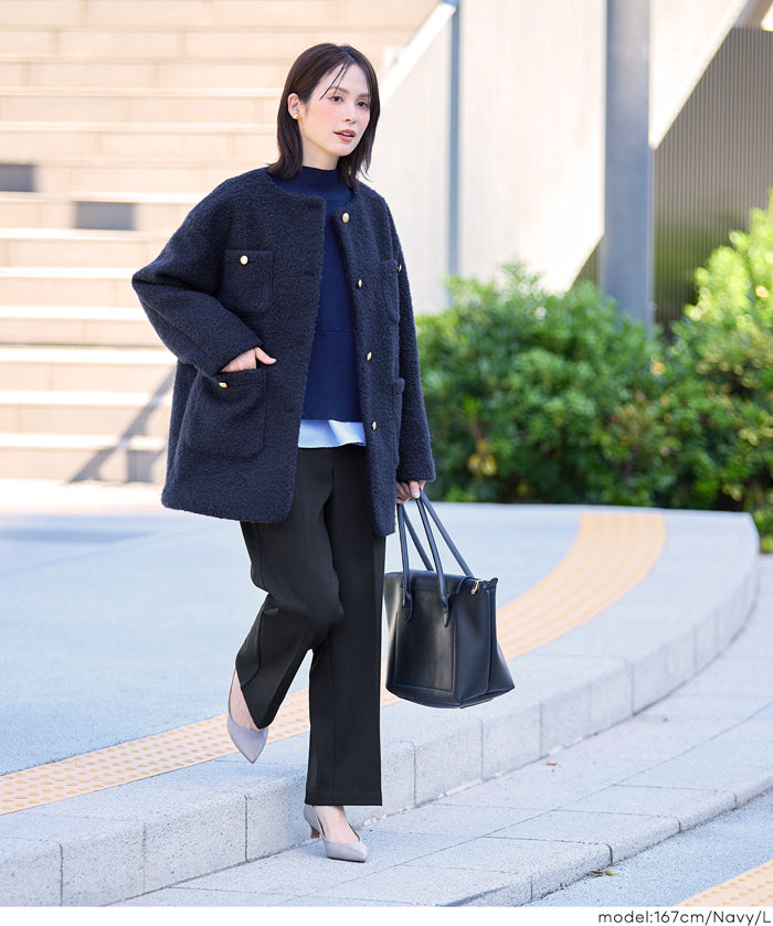 日系圈圈毛茸毛呢大衣