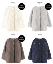 日系圈圈毛茸毛呢大衣