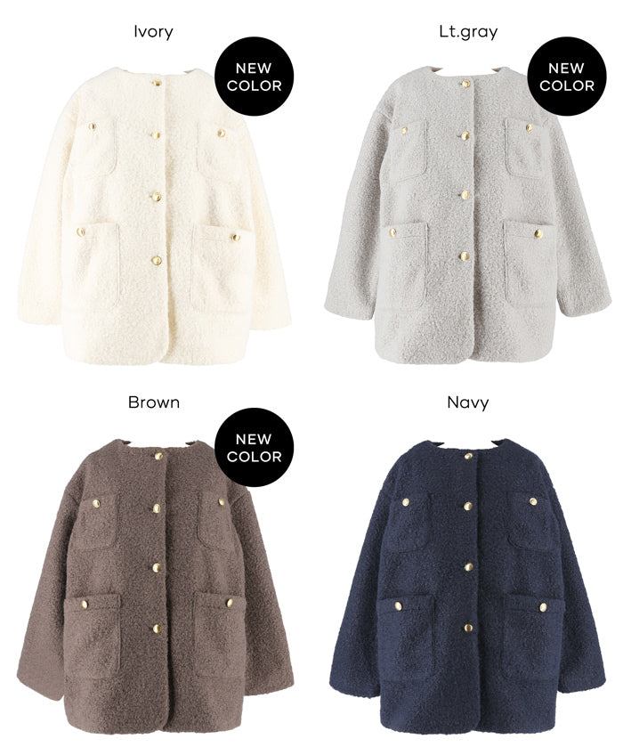 日系圈圈毛茸毛呢大衣