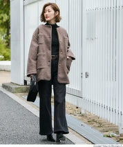 日系圈圈毛茸毛呢大衣