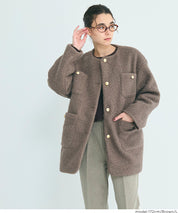 日系圈圈毛茸毛呢大衣