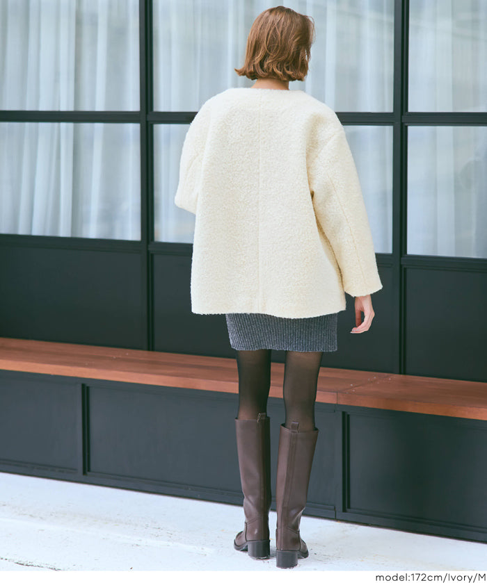 日系圈圈毛茸毛呢大衣