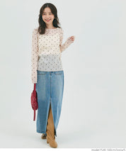 Polka dot sheer top