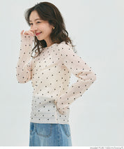 Polka dot sheer top
