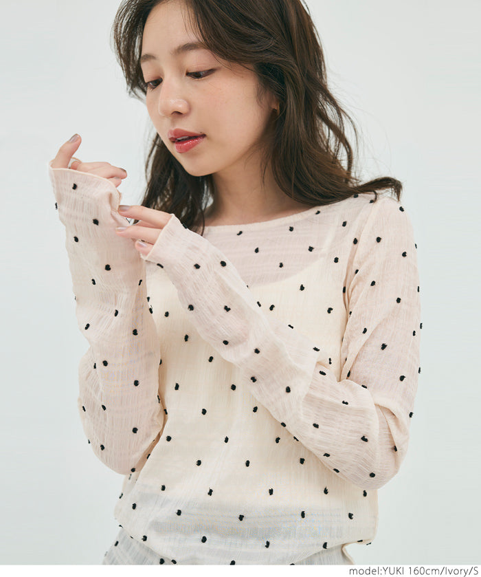 Polka dot sheer top