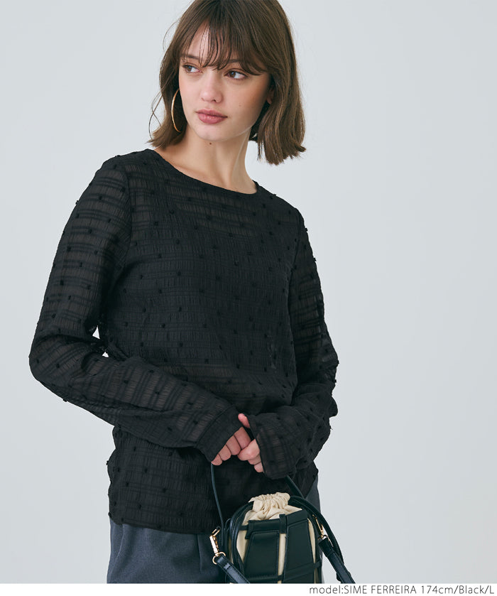 Polka dot sheer top