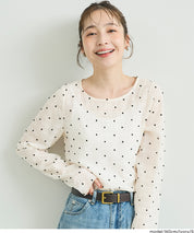 水玉透膚內搭上衣