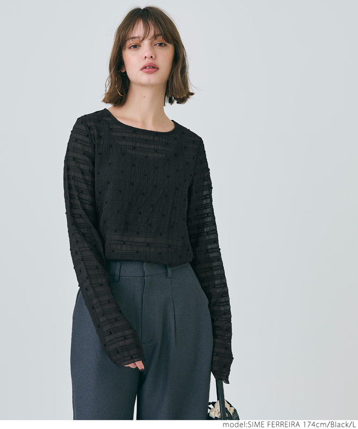Polka dot sheer top
