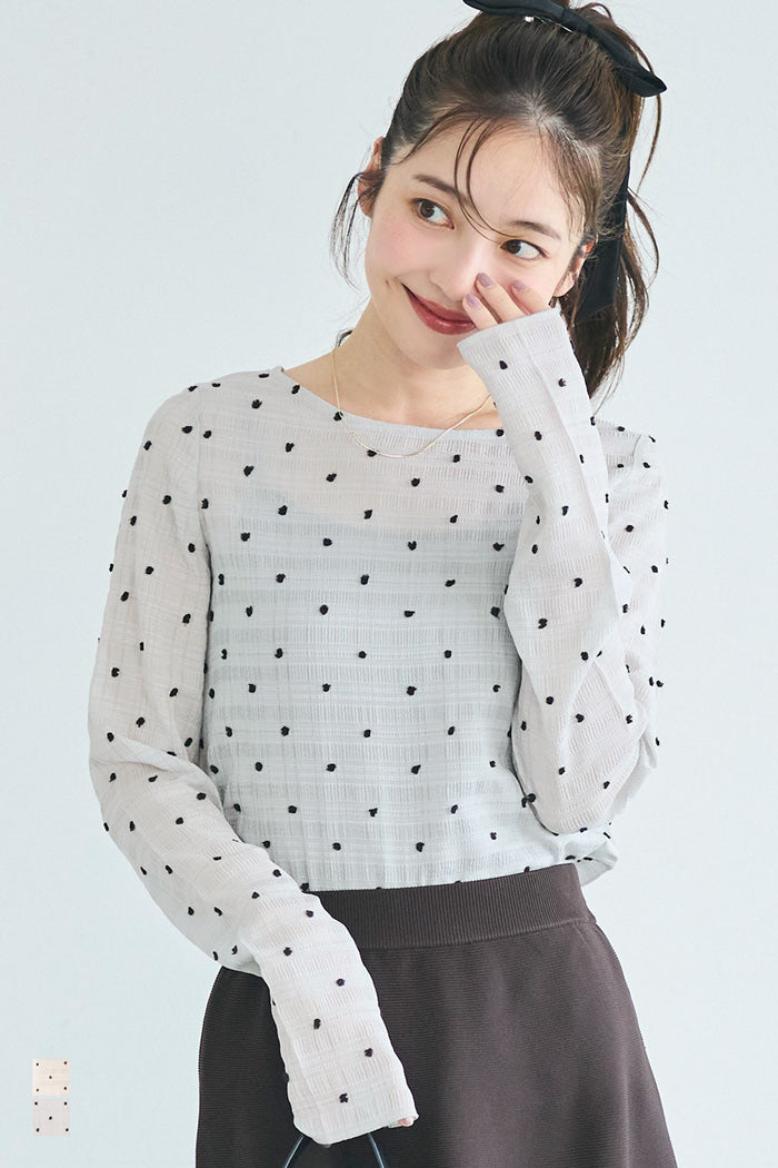 水玉透膚內搭上衣