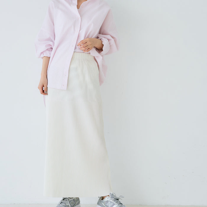 【可剪裁】休閒輕便百褶直筒長裙