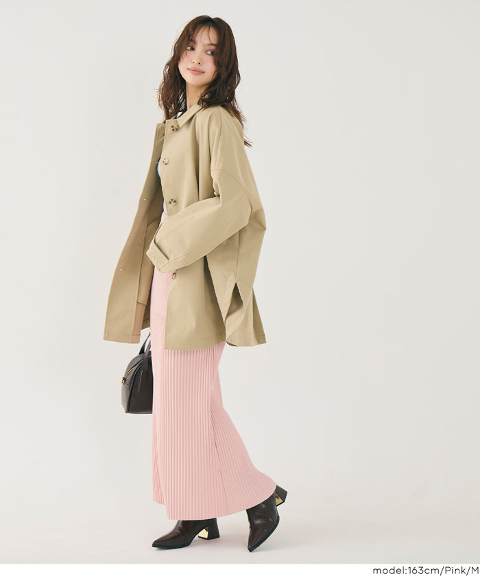 【可剪裁】休閒輕便百褶直筒長裙