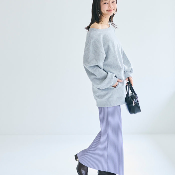 【可剪裁】休閒輕便百褶直筒長裙