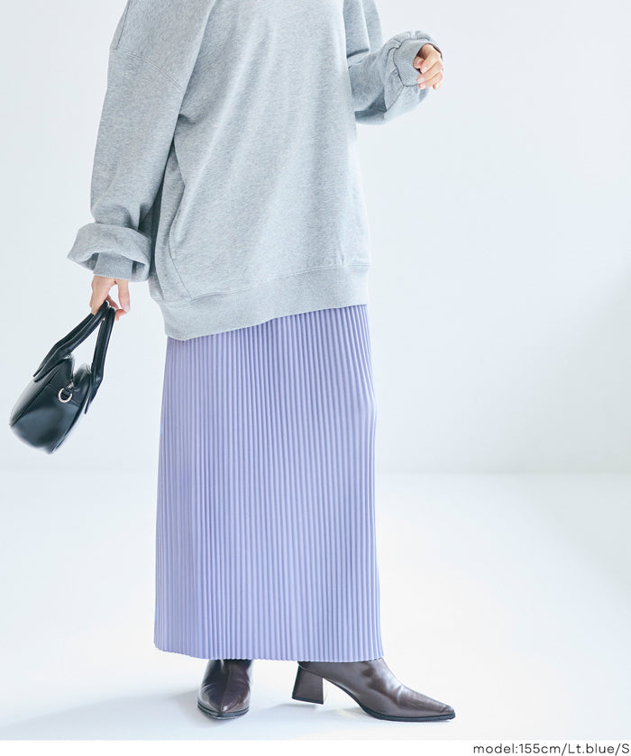 【可剪裁】休閒輕便百褶直筒長裙