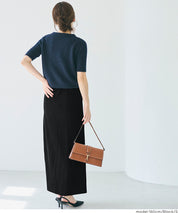 Self-cut random rib pleated skirt