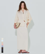 【可剪裁】休閒輕便百褶直筒長裙