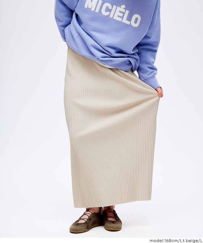 【可剪裁】休閒輕便百褶直筒長裙