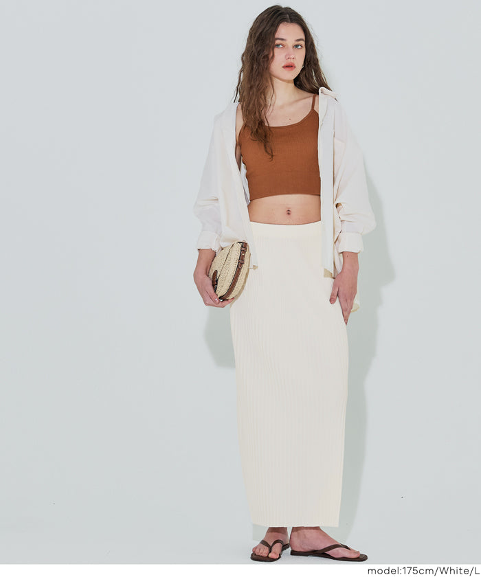【可剪裁】休閒輕便百褶直筒長裙